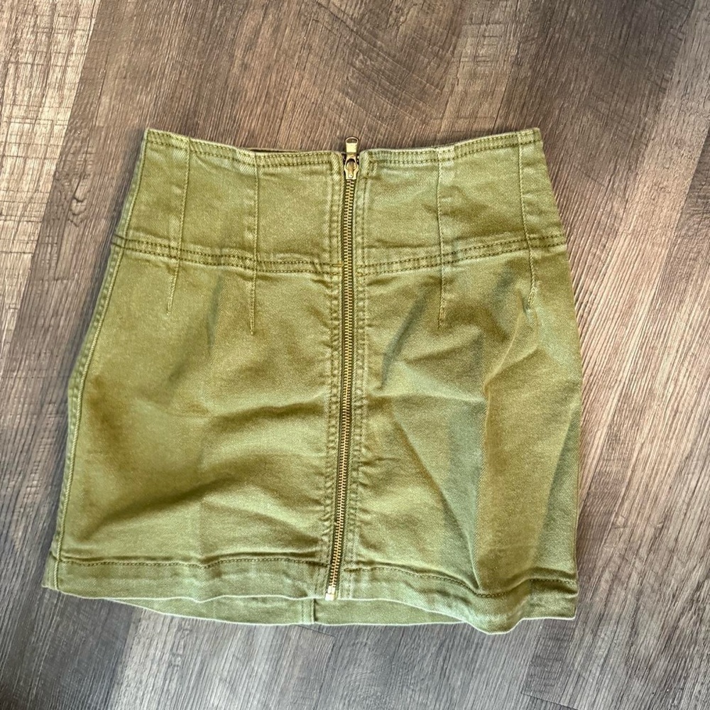 Free People Green Mini Pencil Skirt Casual